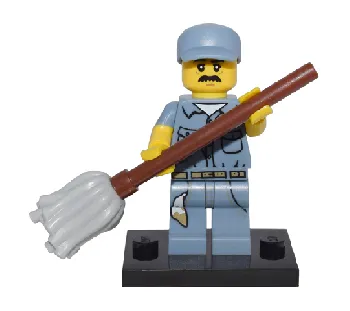 LEGO Janitor, Series 15 (Complete Set with Stand and Accessories) set