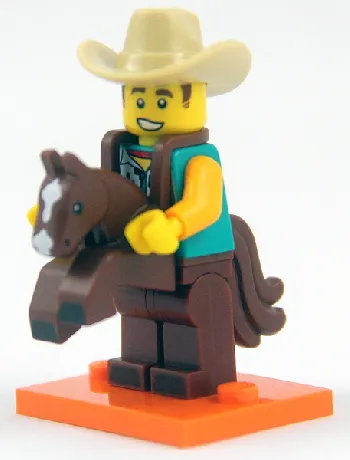 LEGO Cowboy Costume Guy, Series 18 (Complete Set with Stand and Accessories) set