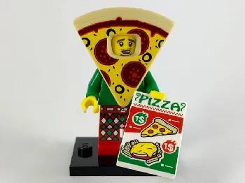 LEGO Pizza Costume Guy, Series 19 (Complete Set with Stand and Accessories) set