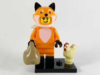 LEGO Fox Costume Girl, Series 19 (Complete Set with Stand and Accessories) set
