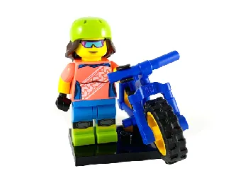 LEGO Mountain Biker, Series 19 (Complete Set with Stand and Accessories) set