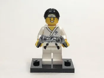 LEGO Martial Arts Boy, Series 20 (Complete Set with Stand and Accessories) minifigure