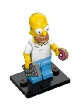 LEGO Homer Simpson, The Simpsons, Series 1 (Complete Set with Stand and Accessories) set