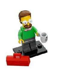 LEGO Ned Flanders, The Simpsons, Series 1 (Complete Set with Stand and Accessories) set